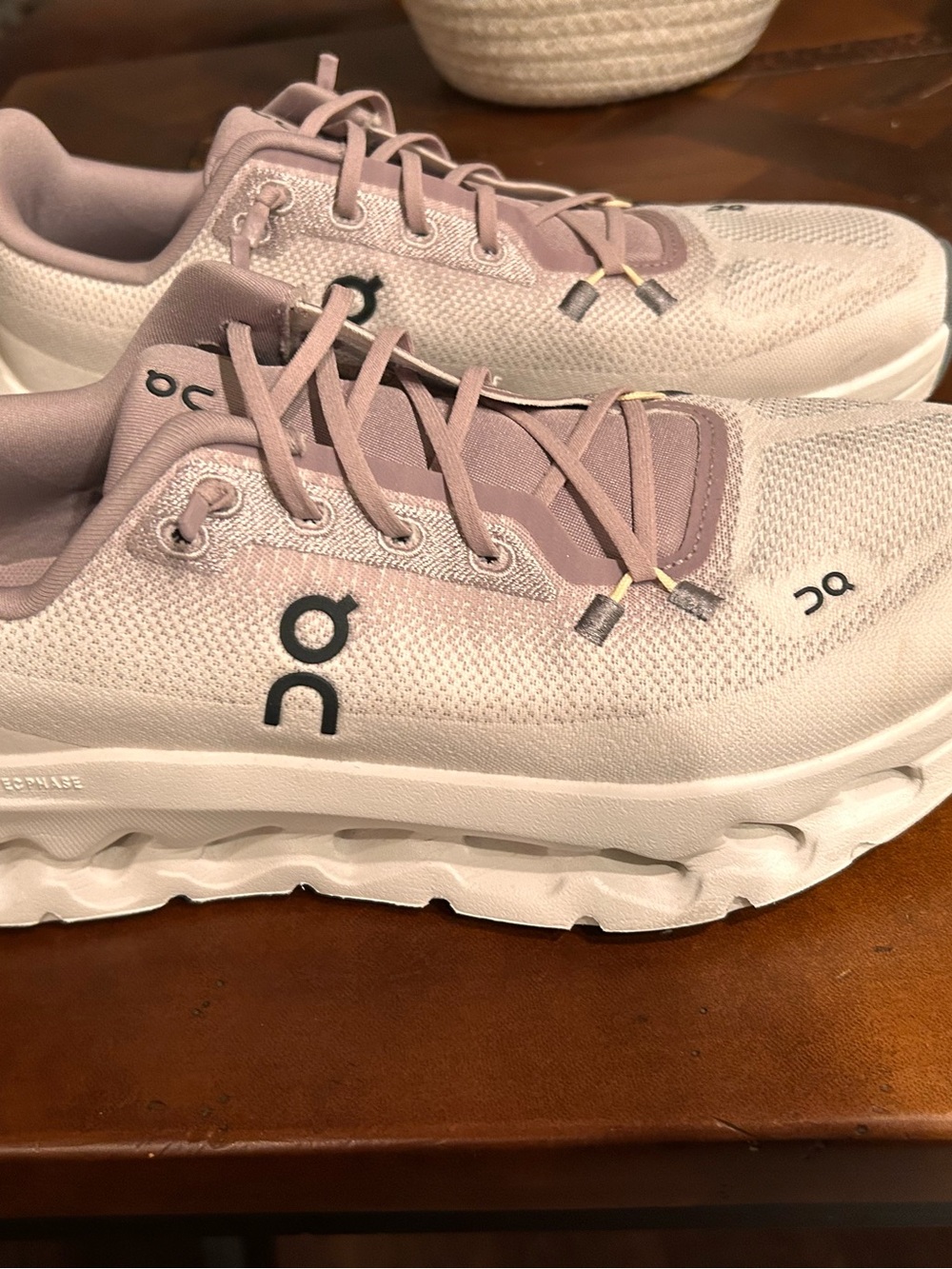 On Running Cloudnova Sneakers in Light Mauve and White
